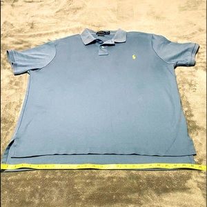 POLO RALPH LAUREN Grey Mesh Polo Shirt Short Sleeve Sz XL